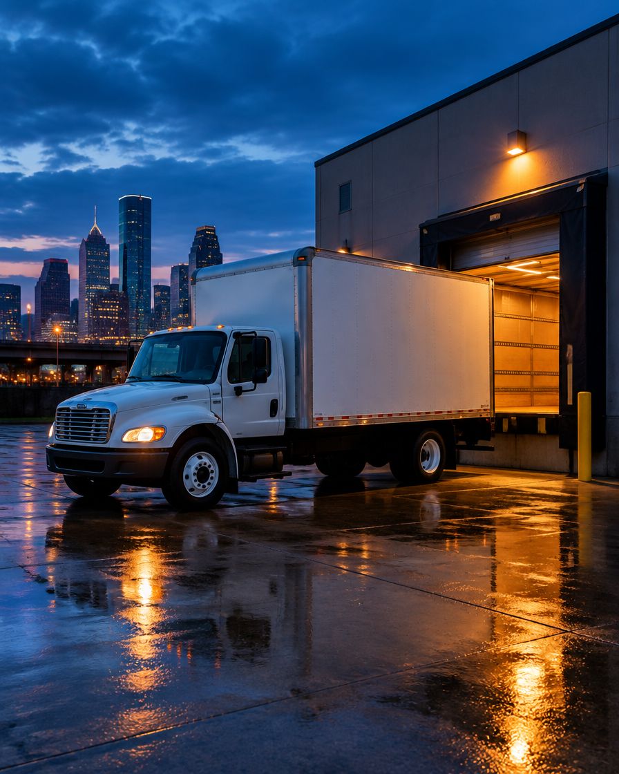 Box truck at a loading dock
